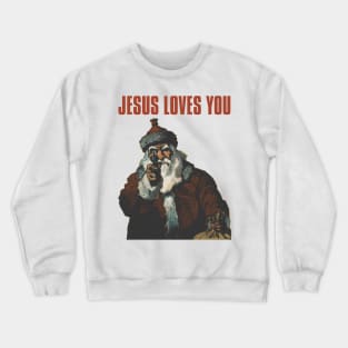 vintage jesus loves you Crewneck Sweatshirt